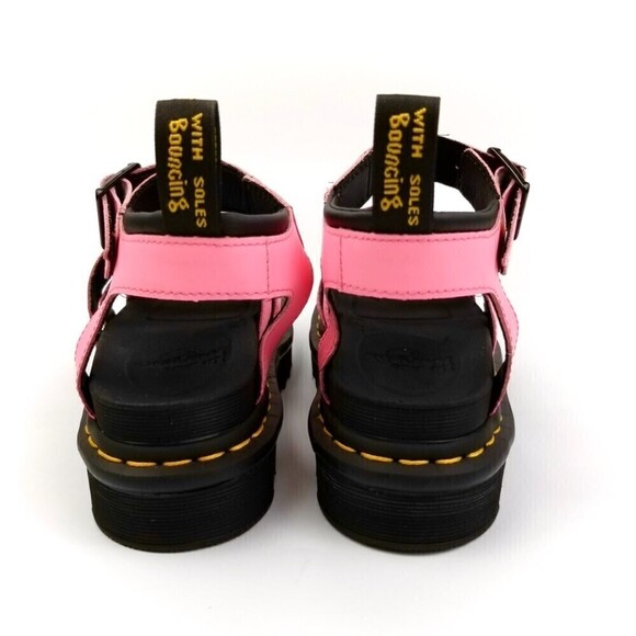 RARE Dr. Martens Pink Lemonade Hydro Leather Strap Sandals - Picture 5 of 11